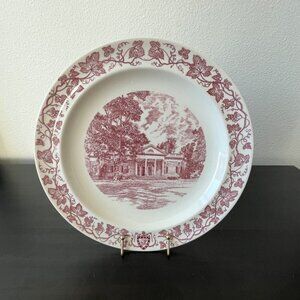 Wedgwood MONTICELLO Red Transferware Dinner Plate 9-7/8" Dated 1957